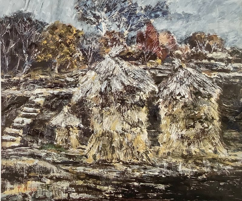 タイトル「晩秋」の宮崎の油絵画像　F20サイズ