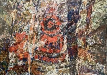 タイトル「装飾古墳」の宮崎油絵画像